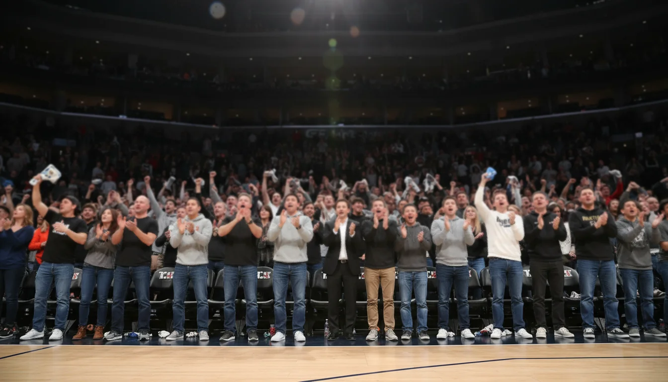 Salle NBA remplie de supporters encourageant leur équipe à domicile