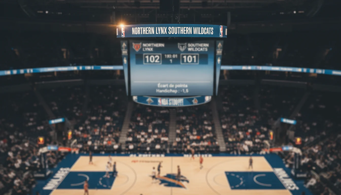 Tableau de score d'un match NBA illustrant le concept de spread et handicap de points